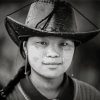 Black And White Lady In Cowboy Hat paint by number