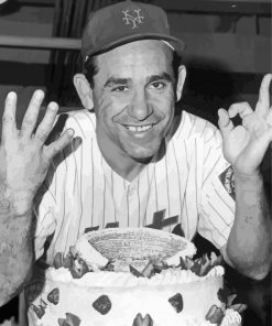 Black And White Baseballer Yogi Berra paint by number