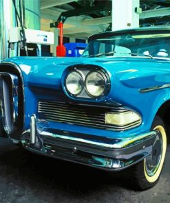 Blue Edsel Ford paint by number