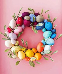 Easter Wreaths Rainbow Egg Wreath paint by number