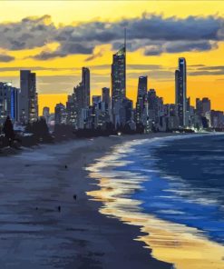 Gold Coast At Sunset paint by number