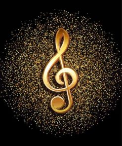 Golden Music Symbol paint by number
