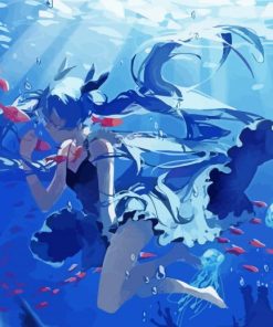 Miku Sea Girl paint by number