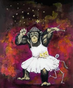 Monkey in Dress paint by number