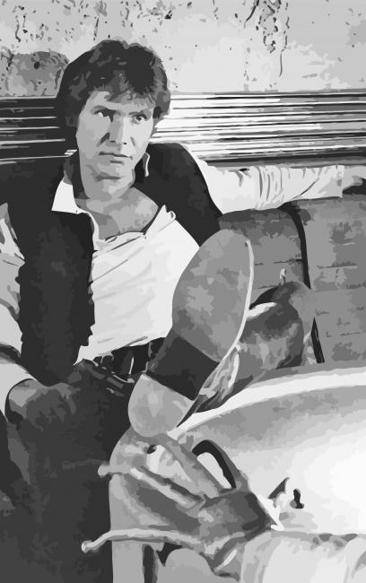 Monochrome Hans Solo paint by number