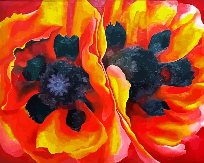 Oriental Poppies Georgia Okeeffe paint by number