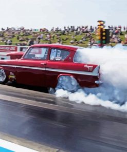 Red Drag Racing paint by number