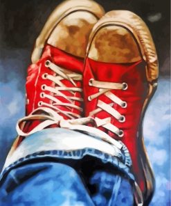 Red Converse paint by number