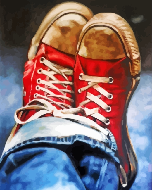 Red Converse paint by number