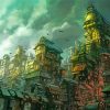 Steampunk City Buildings paint by number