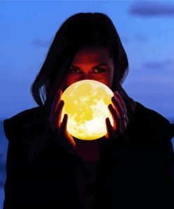 Woman Holding Moon paint by number
