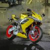 Yellow Aprilia Motorcycle paint by number