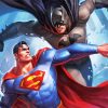 Batman And Superman Fight paint by number
