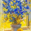 Blue Yellow Flowers And Lemons Art paint by number