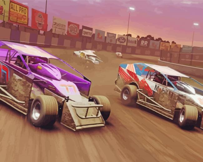 Dirt Track Race paint by number