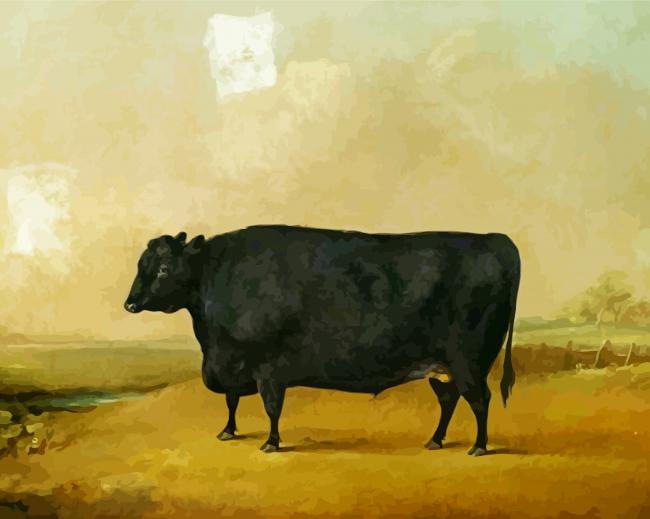 Fat Black Cow paint by number