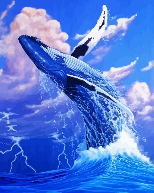 Humpback Whale Jumping paint by number