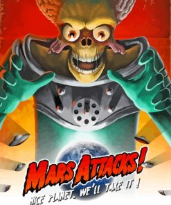 Mars Attack Scary Poster paint by number