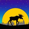 Moose And Moon Silhouette paint by number