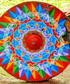 Costa Rican Ox Cart Wheel paint by number