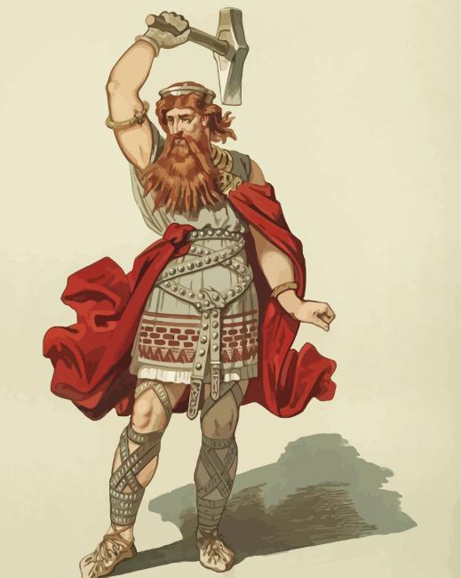 Thunor Anglo Saxon God By Carl Emil Doepler paint by number