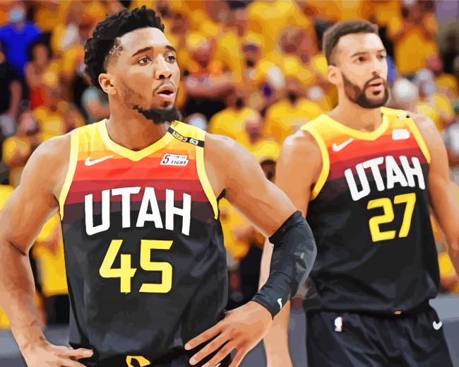 Utah Jazz Basketballers paint by number