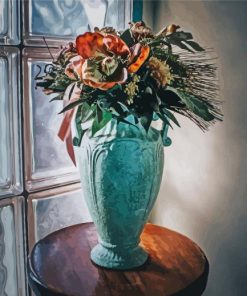 Vase Flowers By Window paint by number