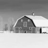Barn With Snow paint by number