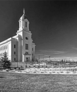Black And White Cedar City Temple paint by number