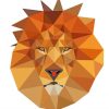 Brown Lion With Triangles paint by number