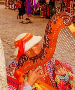 Colorful Harpist paint by number