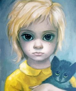 Crying Big Eyed Kid paint by number