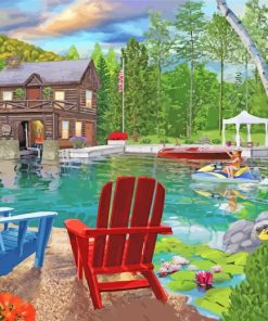 Fun Summer At The Lake paint by number