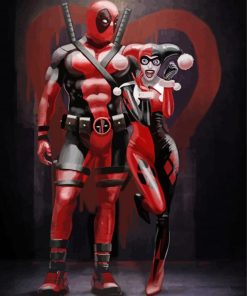 Harley And Deadpool paint by number
