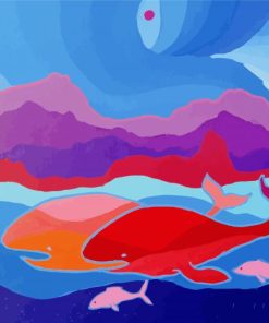 Ted Harrison Whales Of Monterey paint by number