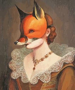 Aesthetic Woman Fox paint by number