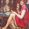 Woman Smoking Gerda Wegener paint by number