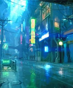 Anime Rainy Street Scenes paint by number