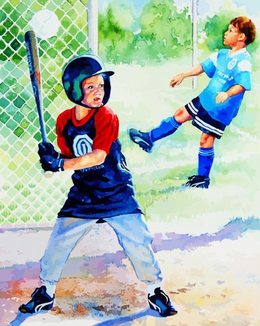 Baseball Kids paint by number