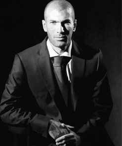 Black And White Zinedine Zidane paint by number