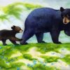 Black Bear With Cub paint by number