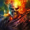 Blazing Skull paint by number