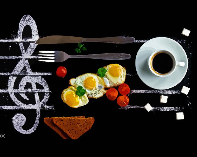 Breakfast Treble Clef paint by number