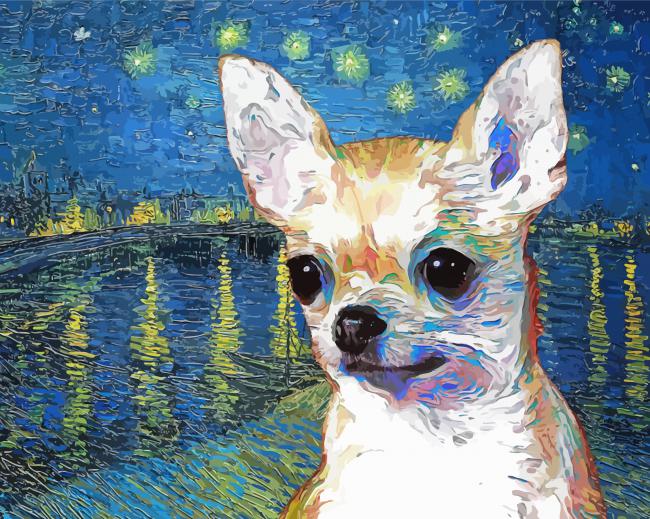 Chihuahua Van Gogh paint by number