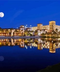 Coconut Creek And Moon Reflection paint by number