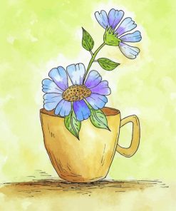 Flowers In Teacup paint by number