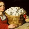 Girl With Eggs Basket paint by number