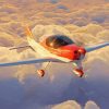 Glider Aircraft Over Clouds paint by number