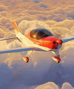 Glider Aircraft Over Clouds paint by number