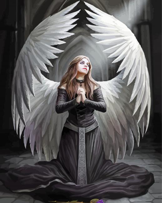 Gothic Angel paint by number